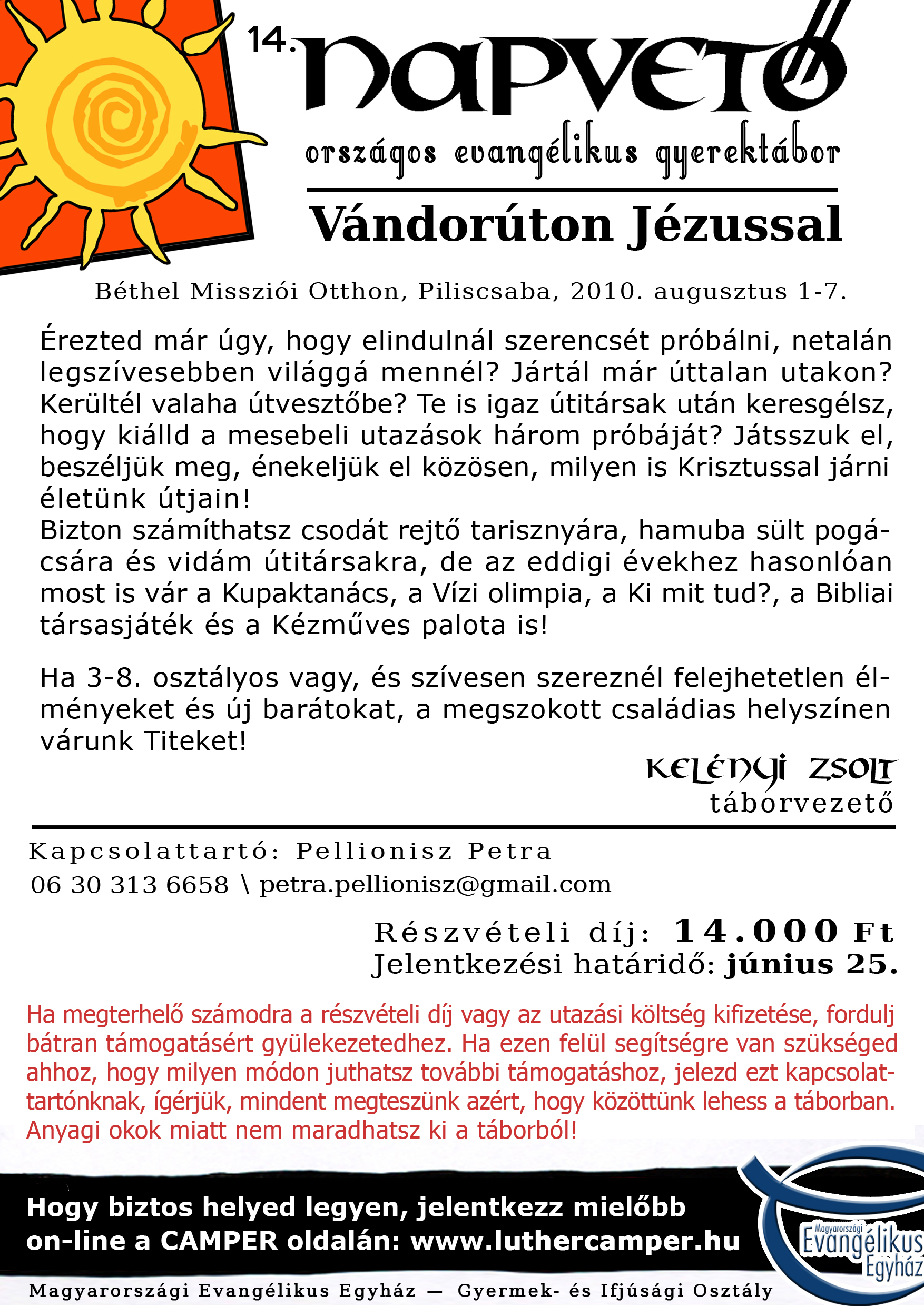 14. Napvető – országos evangélikus gyerektábor