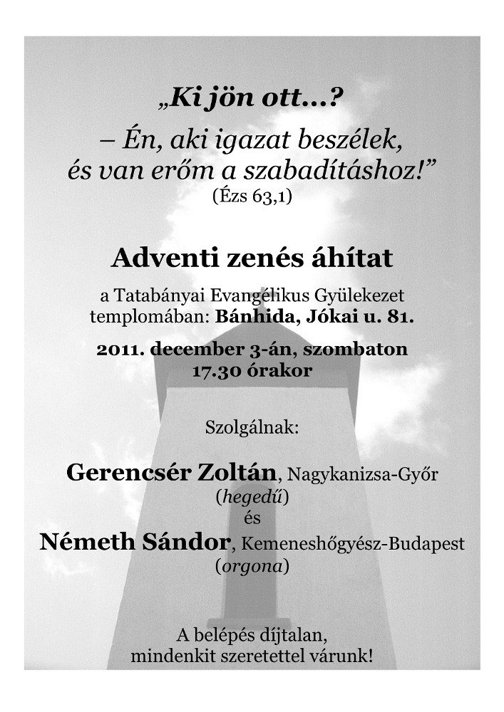 Adventi zenés áhítat Tatabányán