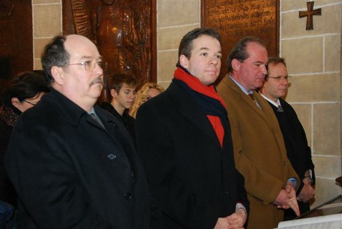 Andorka Rudolf az Ausztriai Magyar Evangélikus Gyülekezet felügyelője, Csuday Balázs ENSZ nagykövet, Szalay-Bobrovniczky Vince Magyarország ausztriai nagykövete, dr. Csobánci-Horváth Iván főkonzul