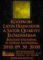 Szakrális koncertek Bognár Szilviával és Lovasi Andrással – Középkori latin himnuszok a Sator Quartet előadásában