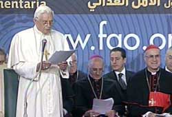 A pápa beszédet mondott a FAO csúcstalálkozóján 