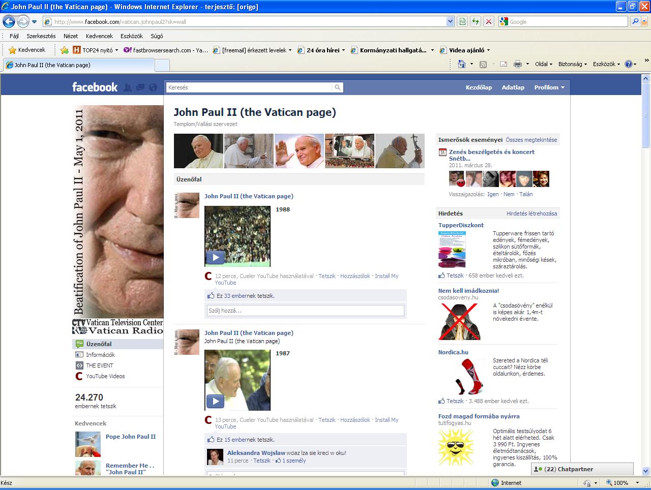 Karol Wojtyła a Facebookon 